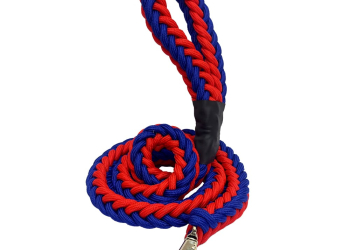 Braided Dual-Color Nylon Dog Leash – 5m (Red & Blue)